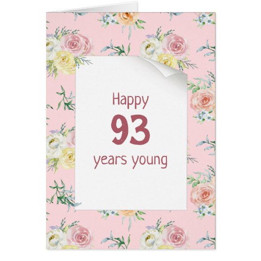 Aquarelle Rose 93e anniversaire (Devant)