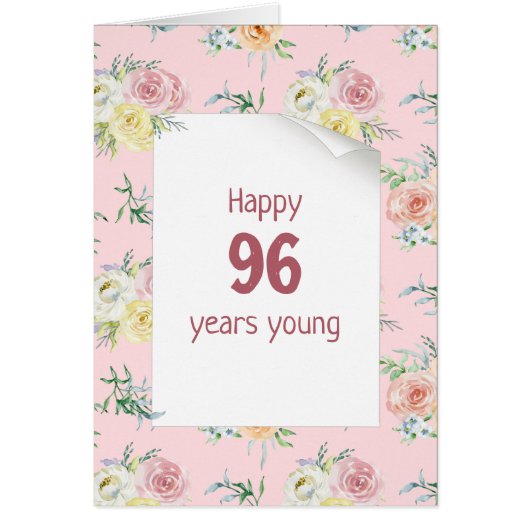 Aquarelle Rose 96e anniversaire (Devant)