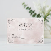 Aquarelle rose Abstrait mariage RSVP (Debout devant)