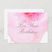Aquarelle rose Abstraite Carte de récompense d'ann (Devant / Derrière)