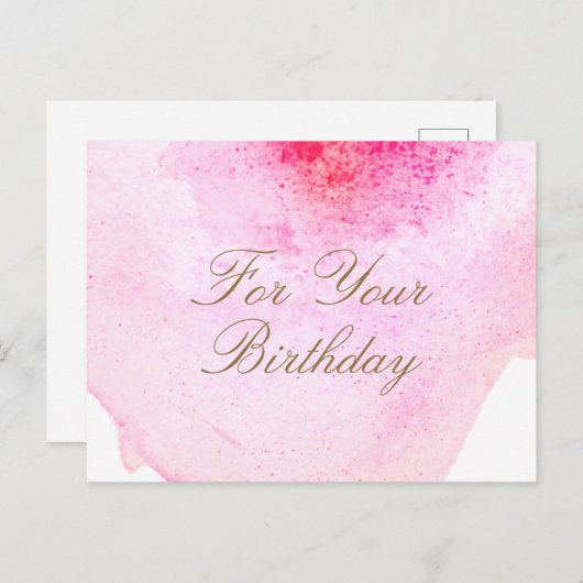 Aquarelle rose Abstraite Carte de récompense d'ann (Devant / Derrière)