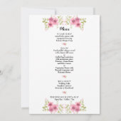 Aquarelle rose Anémone Mariage Programme & Menu (Dos)