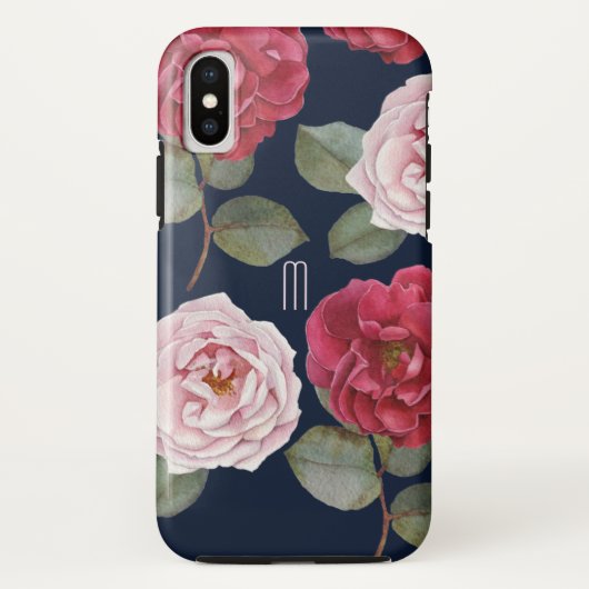Aquarelle Rose Apple Tough iPhone X Coque (Dos)