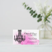 Aquarelle rose avec lustre Cartes de visite (Debout devant)