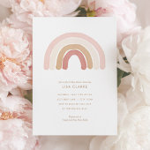Aquarelle rose Baby shower arc-en-ciel Invitation