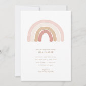 Aquarelle rose Baby shower arc-en-ciel Invitation (Devant)