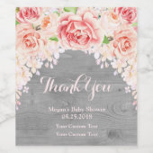 Aquarelle rose Baby shower Floral Étiquette (Étiquettes simples)