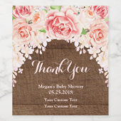 Aquarelle rose Baby shower Floral Étiquette (Étiquettes simples)