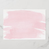 Aquarelle rose Baby shower Gold Foil Invitation (Verso)