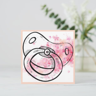 Aquarelle rose-Baby shower Invitation