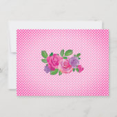 Aquarelle rose Baptême floral Merci photo (Dos)