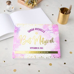 Aquarelle rose bat mitzvah Script Véritable Aquare