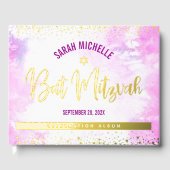 Aquarelle rose bat mitzvah Script Véritable Aquare (Recto)