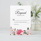 Aquarelle rose blanche rose roses mariage RSVP rép (Debout devant)