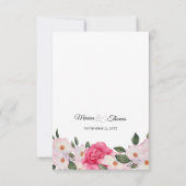 Aquarelle rose blanche rose roses mariage RSVP rép (Dos)