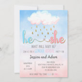 Aquarelle rose bleu Genre Reveillez Invitation (Devant)