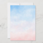 Aquarelle rose bleu Genre Reveillez Invitation (Dos)