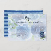 Aquarelle Rose bleu RSVP (Devant / Derrière)