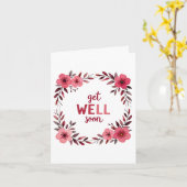 Aquarelle rose Blooms BIENTÔT carte (Fleur jaune)