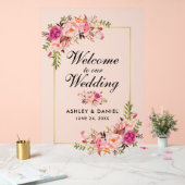 Aquarelle rose Blush Floral or Mariage Bienvenue (Mariage)