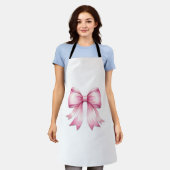Aquarelle rose Bow Imprimer tablier (Porté)