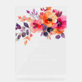 Aquarelle rose brillant rose orange Accueil Floral (Recto)