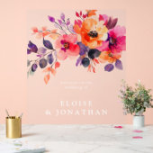 Aquarelle rose brillant rose orange Accueil Floral (Mariage)