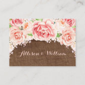 Aquarelle rose Brown Bois Place Cartes de réglage (Dos)