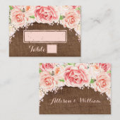 Aquarelle rose Brown Bois Place Cartes de réglage (Devant / Derrière)
