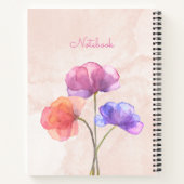 Aquarelle rose Carnet spiral 8,5 po x 11 po (Dos)