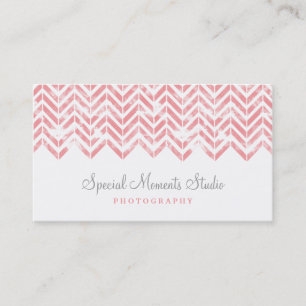 Aquarelle rose Carte de visite Chevron