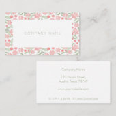 Aquarelle rose Carte de visite floral (Devant / Derrière)