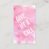 Aquarelle rose Carte de visite simple (Dos)