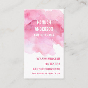 Aquarelle rose Carte de visite simple