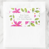 Aquarelle rose chaud Bouquet étiquette (Sac)