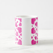 Aquarelle rose chaud Coeurs café Mug (Centre)
