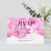 Aquarelle rose chic élégant confetti or RSVP (Debout devant)