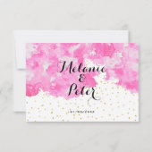 Aquarelle rose chic élégant confetti or RSVP (Dos)