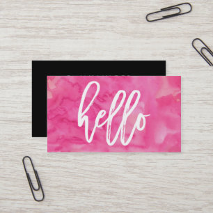 Aquarelle rose Chic Hello   Carte de visite