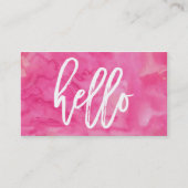 Aquarelle rose Chic Hello | Carte de visite (Devant)
