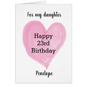 Aquarelle rose Coeur 23e anniversaire