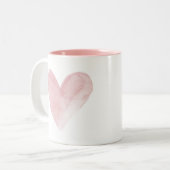 Aquarelle rose Coeur rose Valentine Love Mug (Devant gauche)