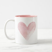 Aquarelle rose Coeur rose Valentine Love Mug (Gauche)
