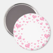 Aquarelle rose Coeurs Magnet (Recto/Verso)