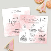 Aquarelle rose Cookie Décor Kit Cartes de soins
