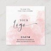 Aquarelle rose Cookie Décor Kit Cartes de soins (Dos)