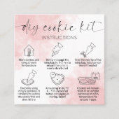 Aquarelle rose Cookie Décor Kit Cartes de soins (Devant)