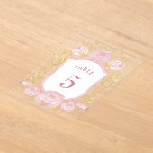 Aquarelle Rose Crest Acrylique Numéro de table (Poser)