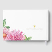 Aquarelle rose Dahlia Fleurs Printemps Mariage (Verso)