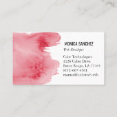 Aquarelle rose design carte de visite abstrait (Dos)